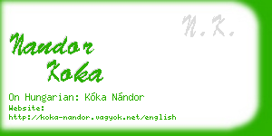 nandor koka business card